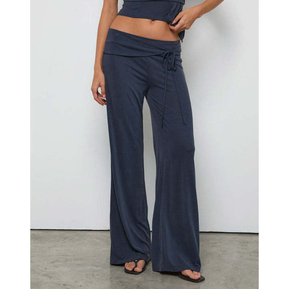 Motel Rocks Donata Trouser in Ocean Storm with Belt Size XXS
